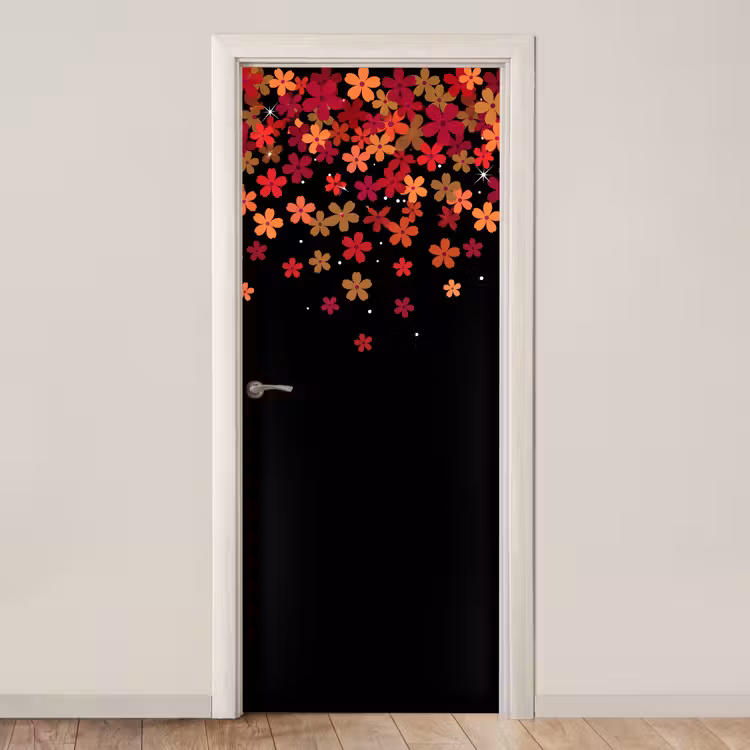 Türtapete - Blumen – Abstrakt – Orange — 1