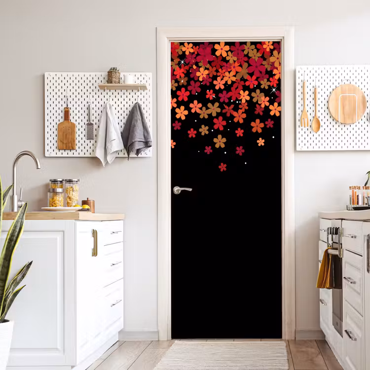 Türtapete - Blumen – Abstrakt – Orange — 6