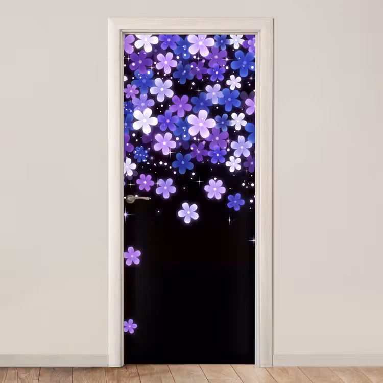 Türtapete - Blumen – Lila – Modern — 1