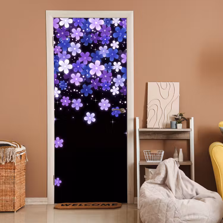 Türtapete - Blumen – Lila – Modern — 2