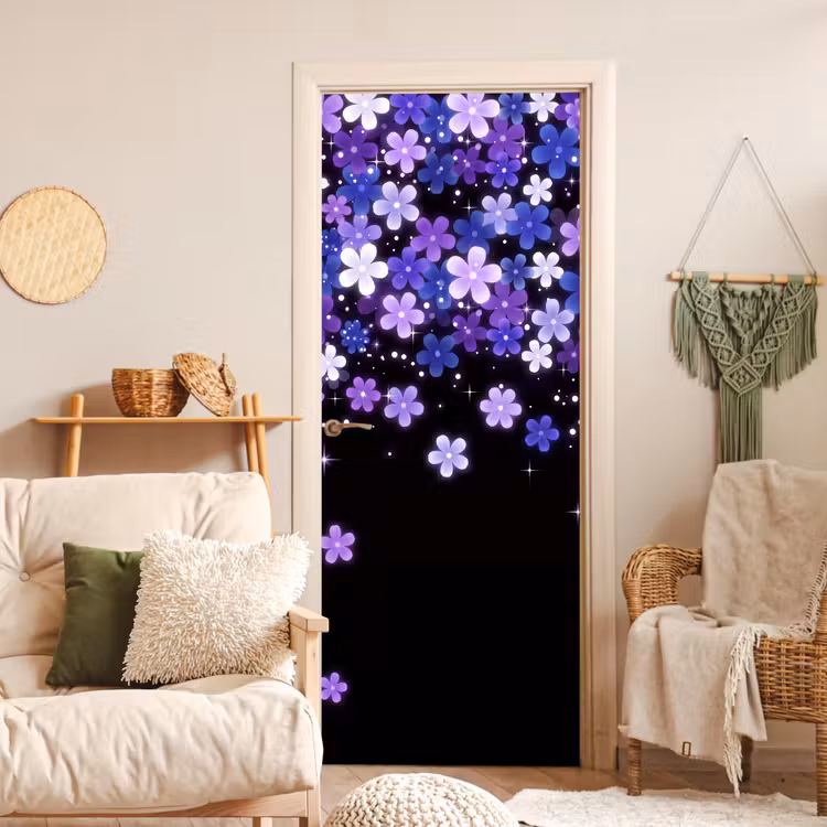 Türtapete - Blumen – Lila – Modern — 3