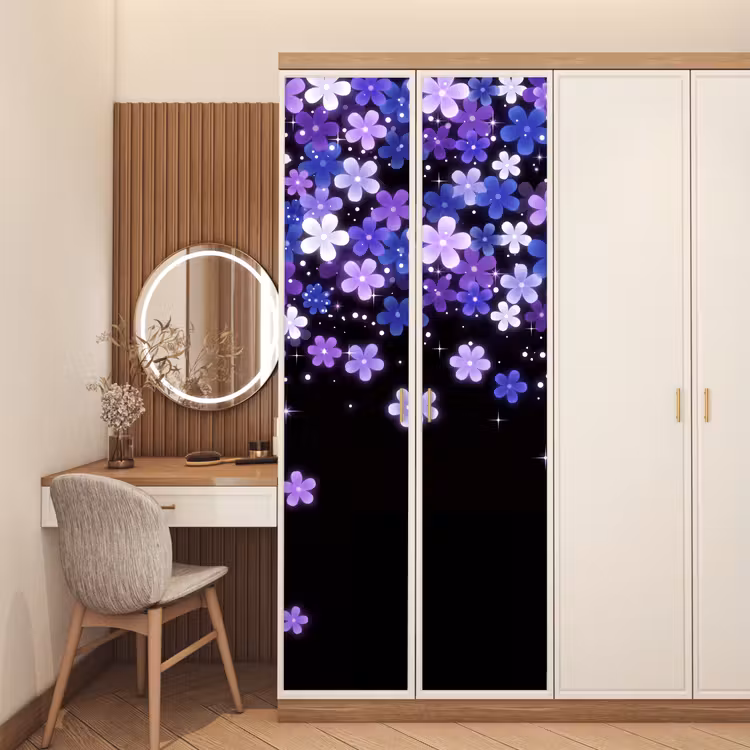 Türtapete - Blumen – Lila – Modern — 4