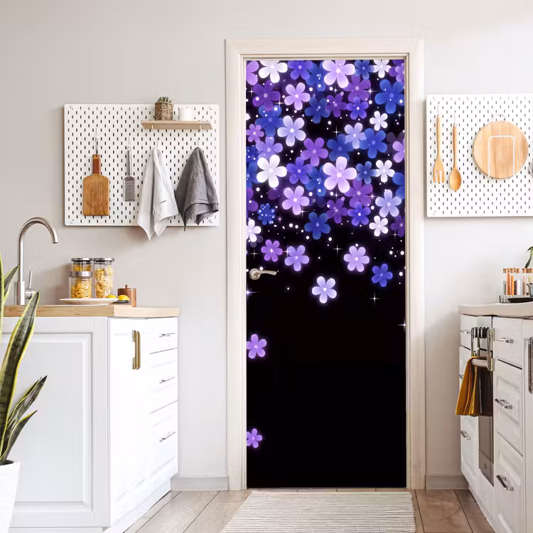 Türtapete - Blumen – Lila – Modern — 6