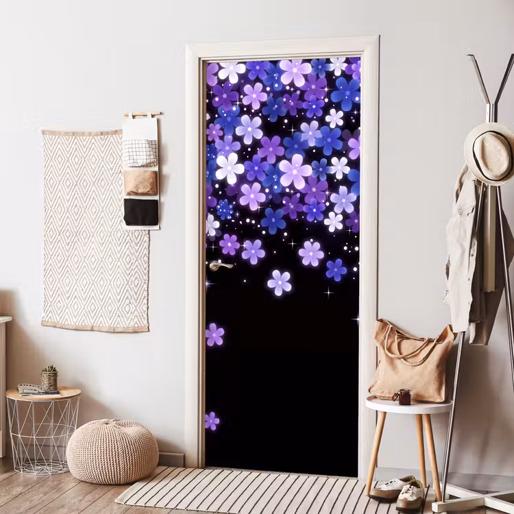Türtapete - Blumen – Lila – Modern — 7