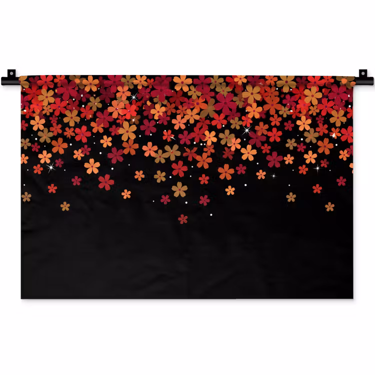 Wandteppich - Blumen – Abstrakt – Orange — 1