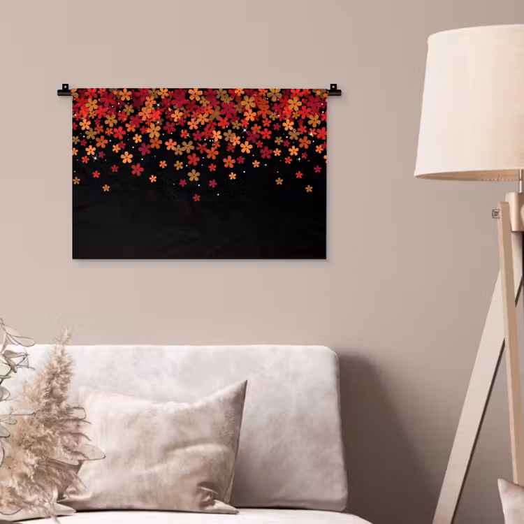 Wandteppich - Blumen – Abstrakt – Orange — 2