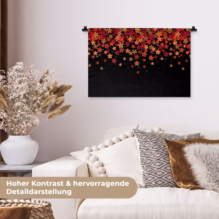 Wandteppich - Blumen – Abstrakt – Orange — 6