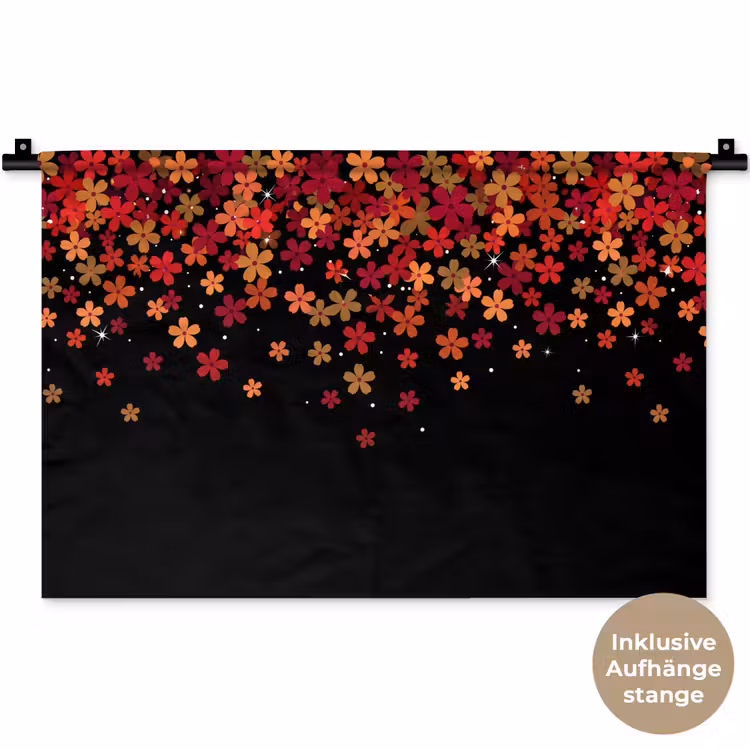 Wandteppich - Blumen – Abstrakt – Orange — 9