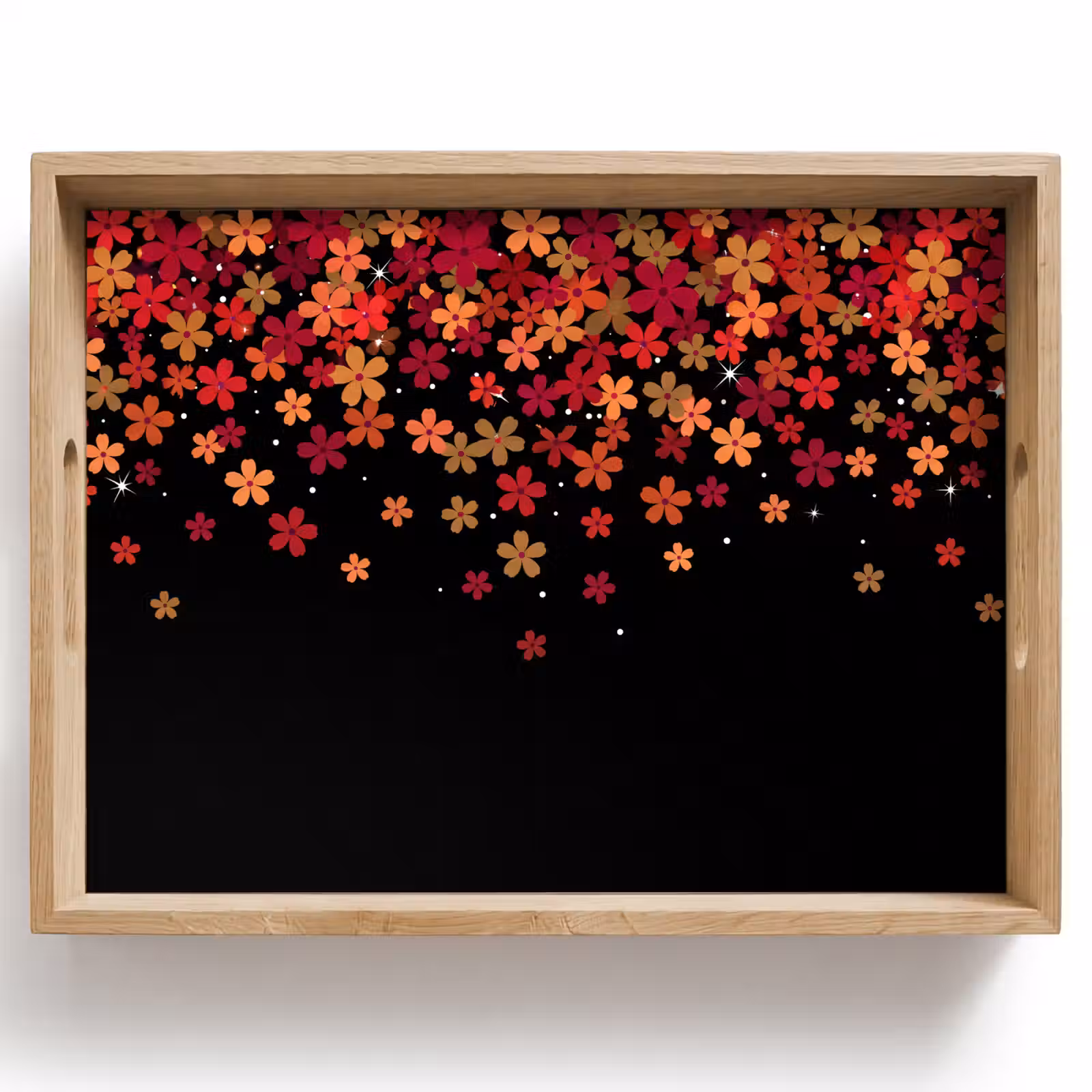 Tablett - Blumen – Abstrakt – Orange — 1