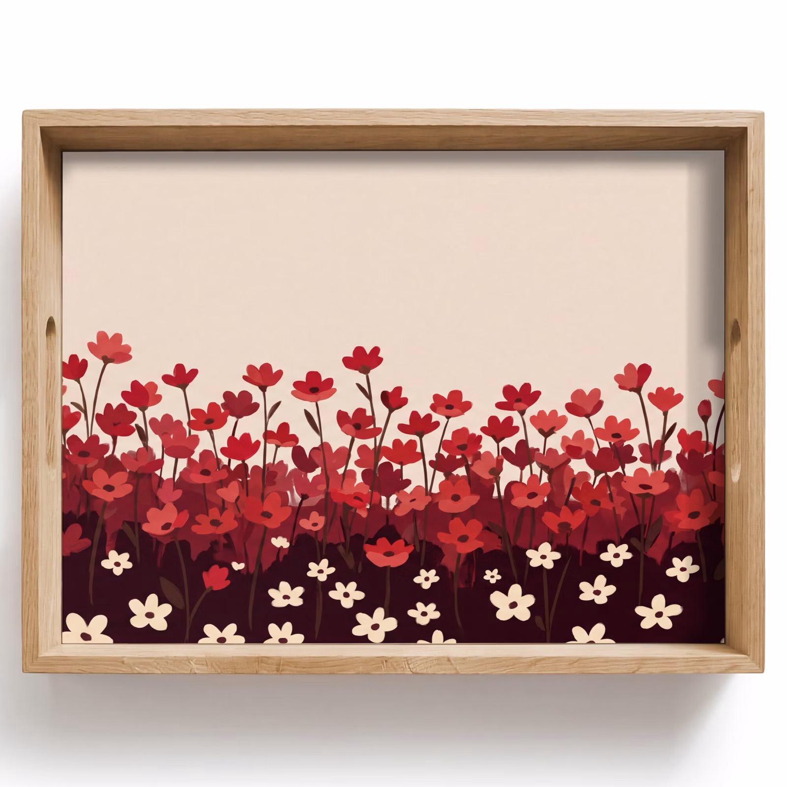 Tablett - Blumen – Rot – Natur — 1