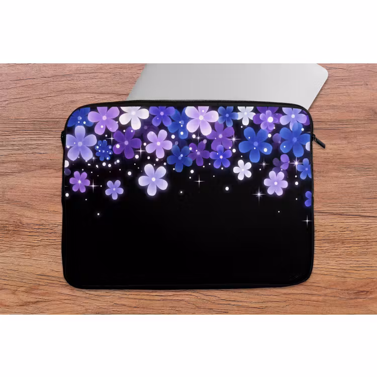 Laptop hülle - Blumen – Lila – Modern — 2