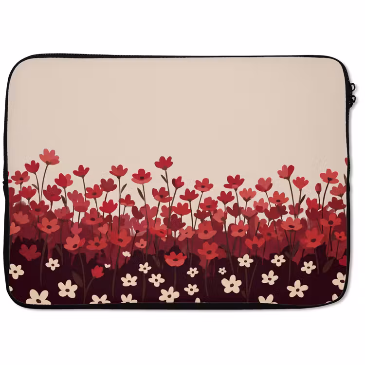 Laptop hülle - Blumen – Rot – Natur — 1