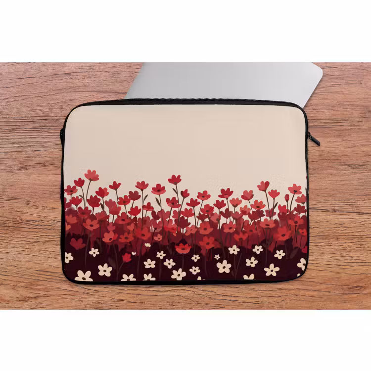 Laptop hülle - Blumen – Rot – Natur — 2