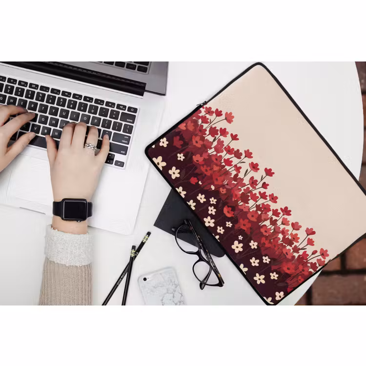 Laptop hülle - Blumen – Rot – Natur — 3