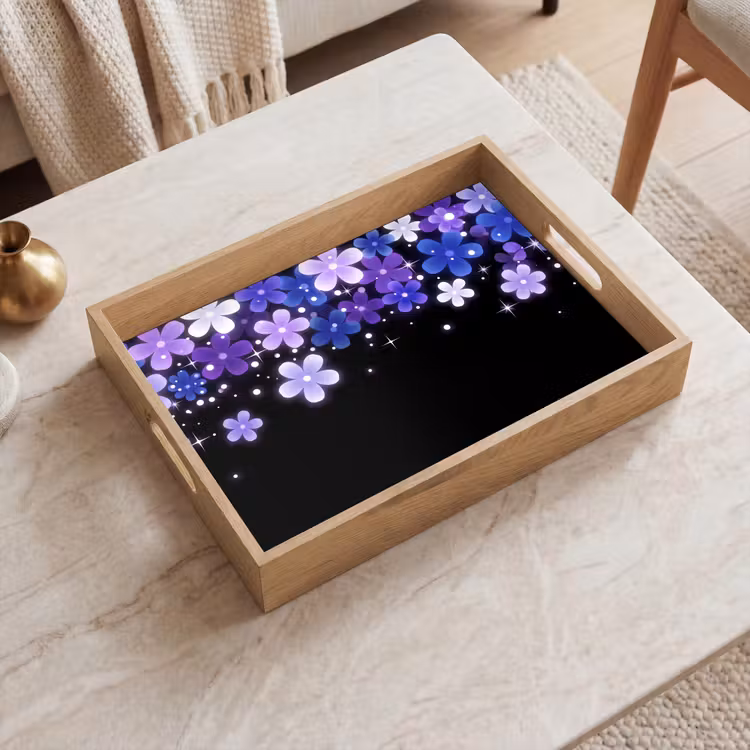 Tablett - Blumen – Lila – Modern — 2