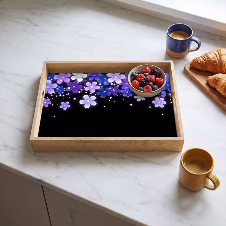 Tablett - Blumen – Lila – Modern — 4