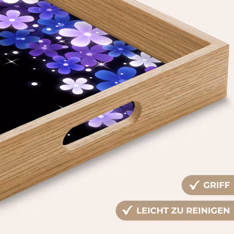 Tablett - Blumen – Lila – Modern — 5
