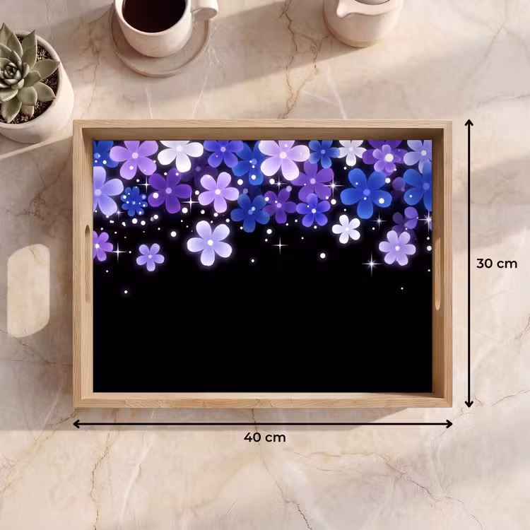 Tablett - Blumen – Lila – Modern — 9
