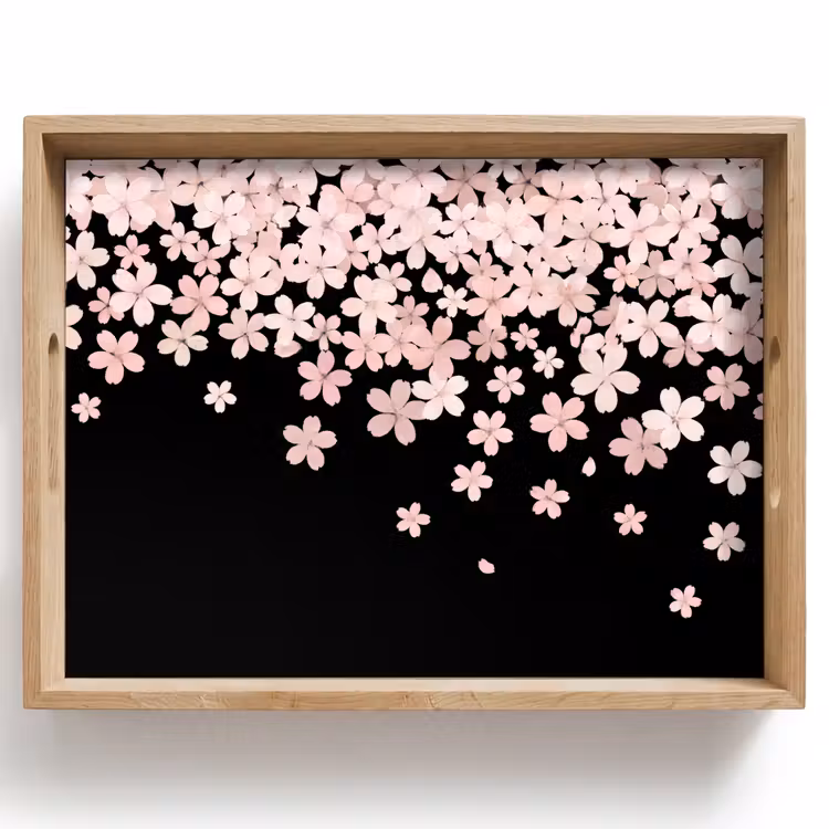 Tablett - Rosa Blumen – Natur — 1