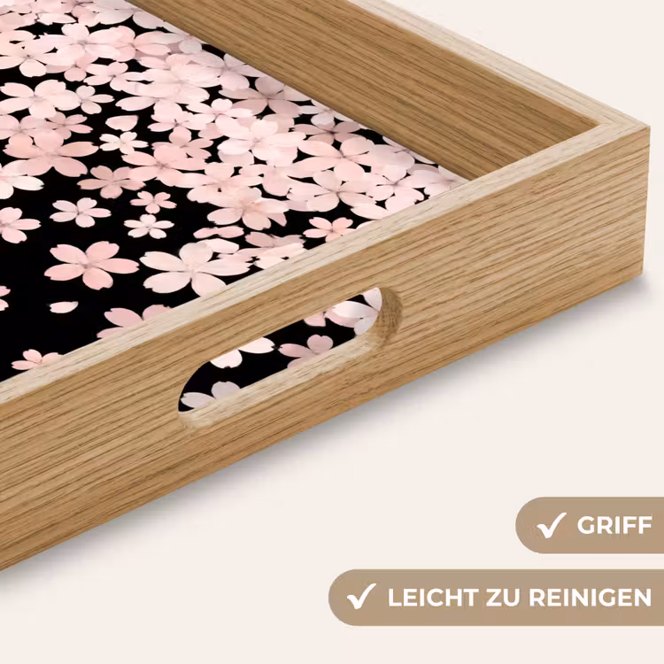 Tablett - Rosa Blumen – Natur — 5