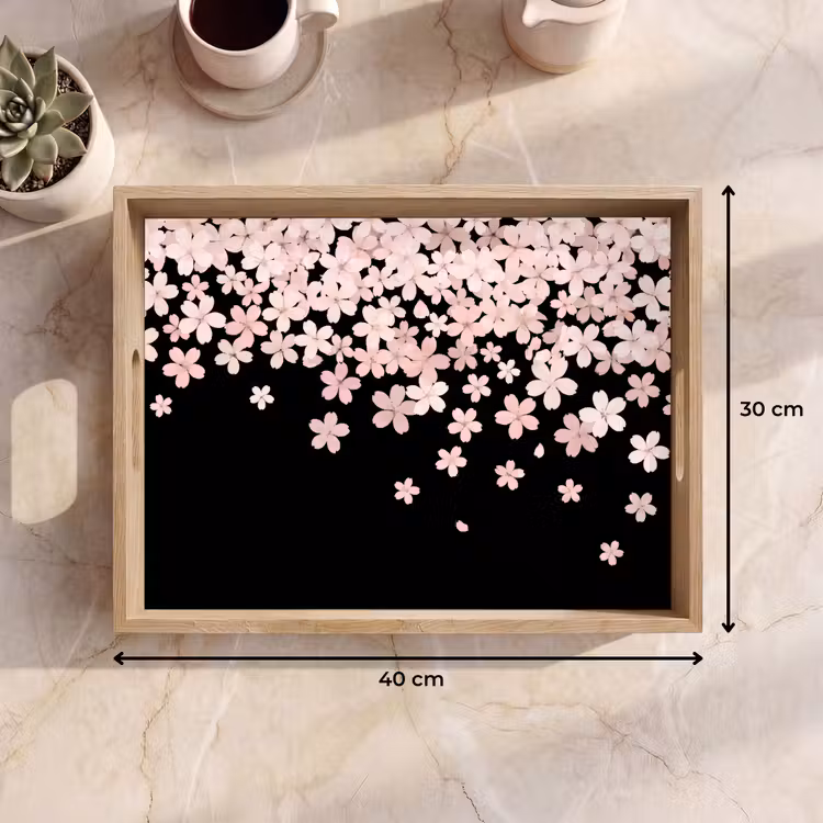 Tablett - Rosa Blumen – Natur — 9