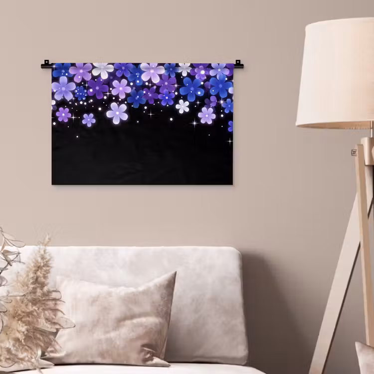 Wandteppich - Blumen – Lila – Modern — 2