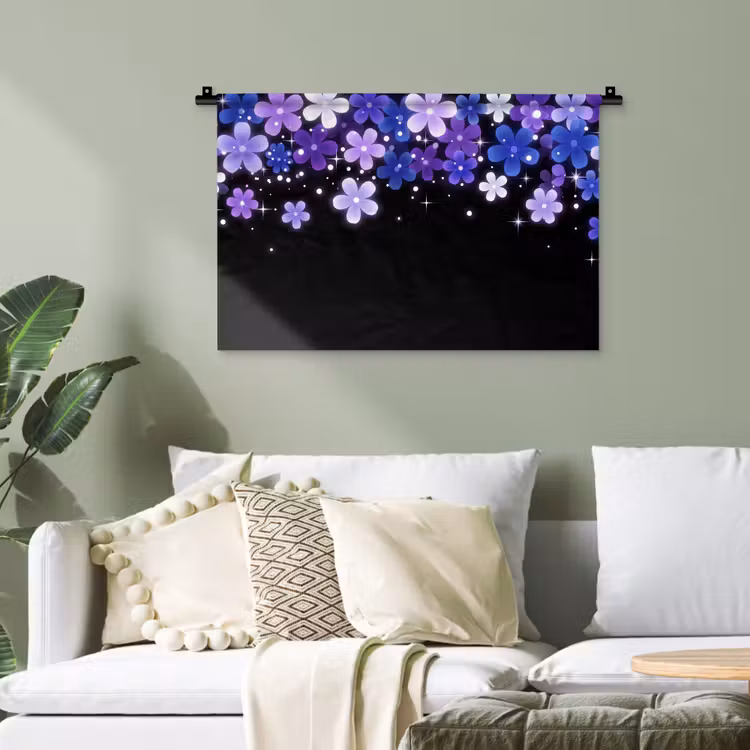 Wandteppich - Blumen – Lila – Modern — 4
