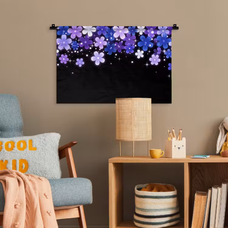 Wandteppich - Blumen – Lila – Modern — 5
