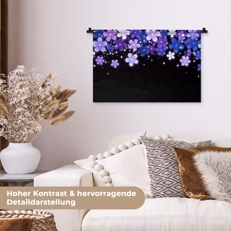 Wandteppich - Blumen – Lila – Modern — 6