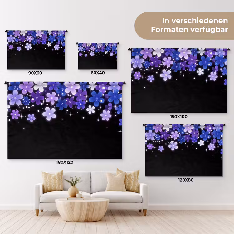 Wandteppich - Blumen – Lila – Modern — 8