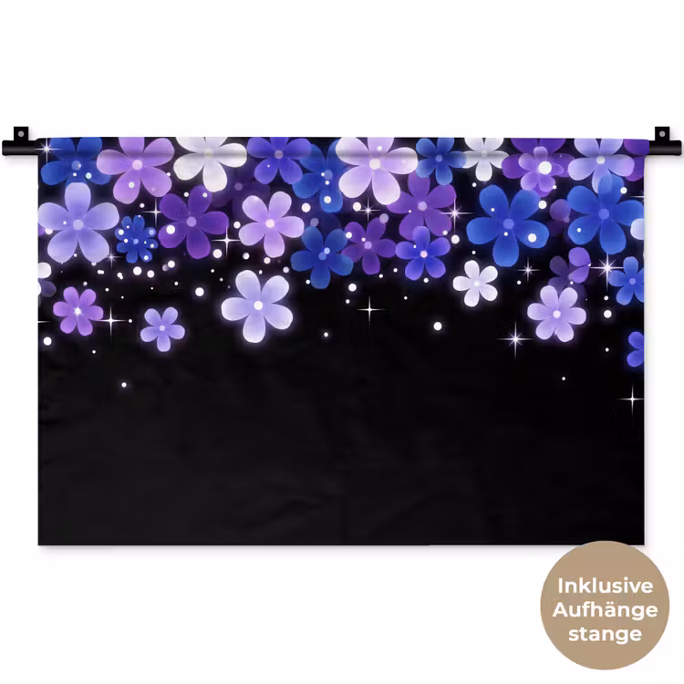Wandteppich - Blumen – Lila – Modern — 9