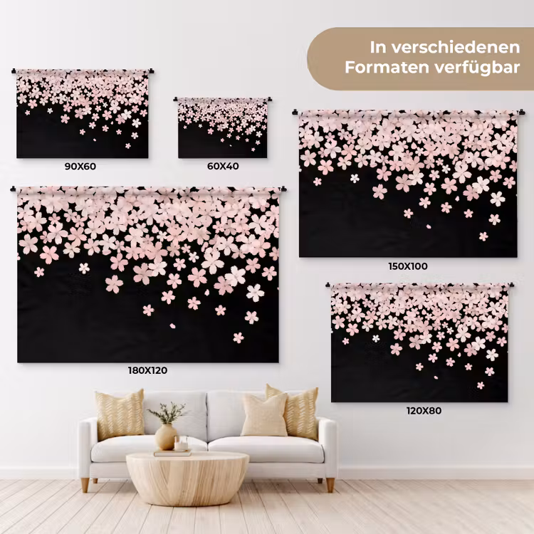 Wandteppich - Rosa Blumen – Natur — 8