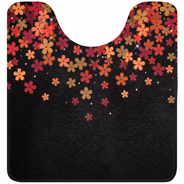 WC Vorleger - Blumen – Abstrakt – Orange — 1