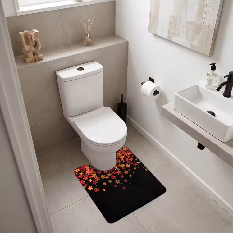 WC Vorleger - Blumen – Abstrakt – Orange — 6