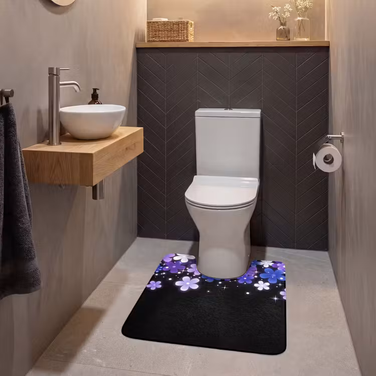 WC Vorleger - Blumen – Lila – Modern — 2