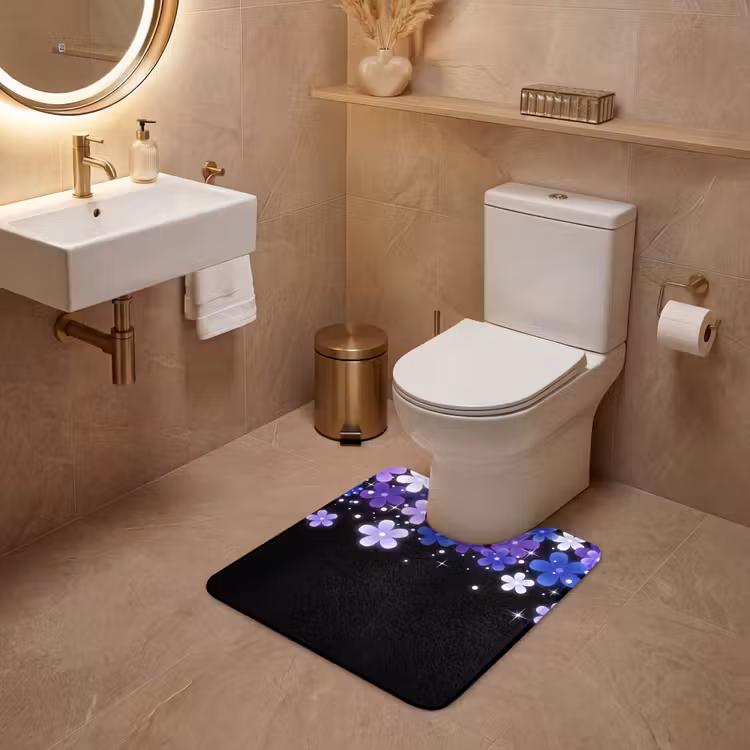 WC Vorleger - Blumen – Lila – Modern — 4