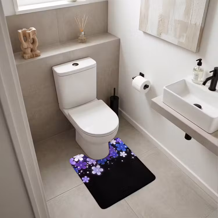 WC Vorleger - Blumen – Lila – Modern — 6