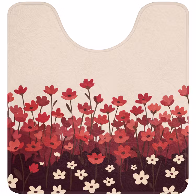 WC Vorleger - Blumen – Rot – Natur — 1