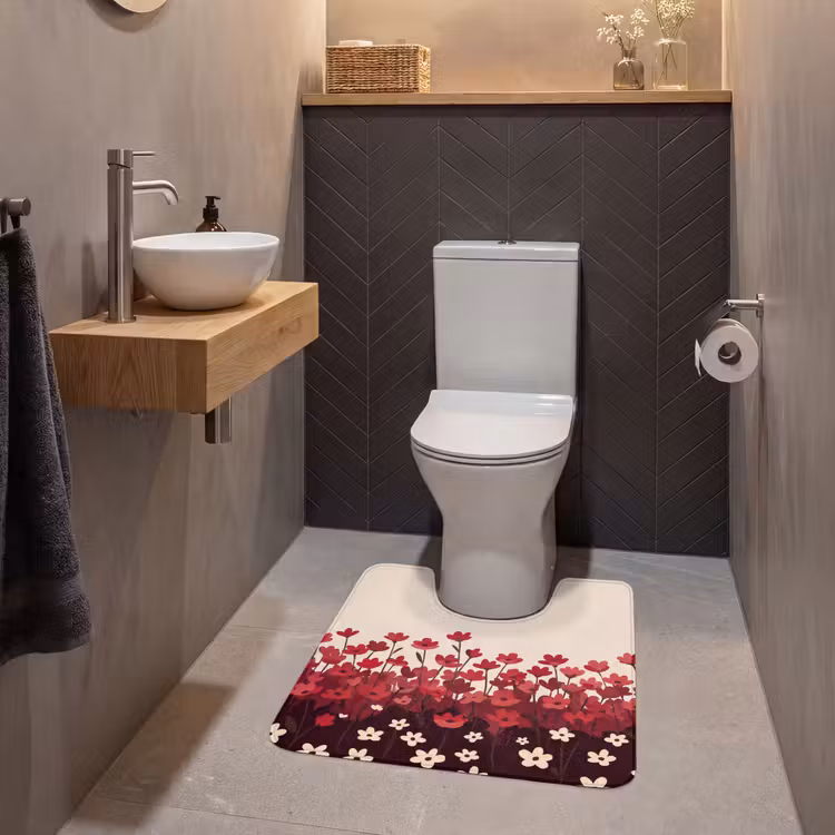 WC Vorleger - Blumen – Rot – Natur — 2