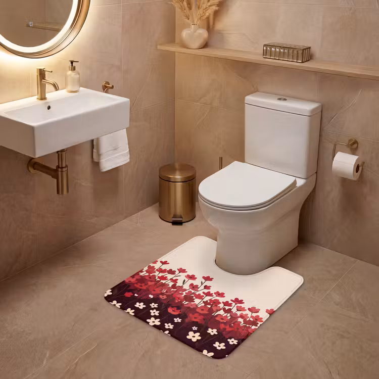 WC Vorleger - Blumen – Rot – Natur — 4