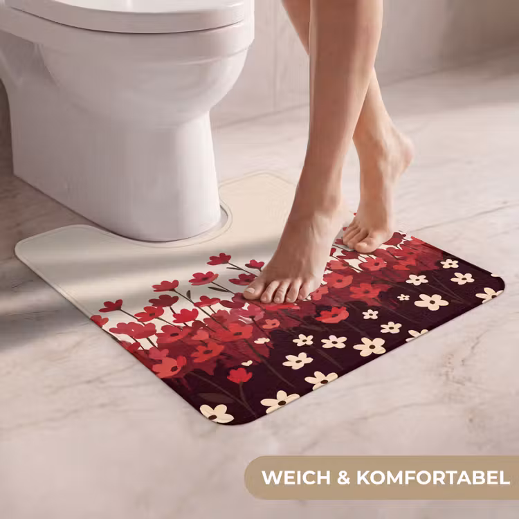WC Vorleger - Blumen – Rot – Natur — 5