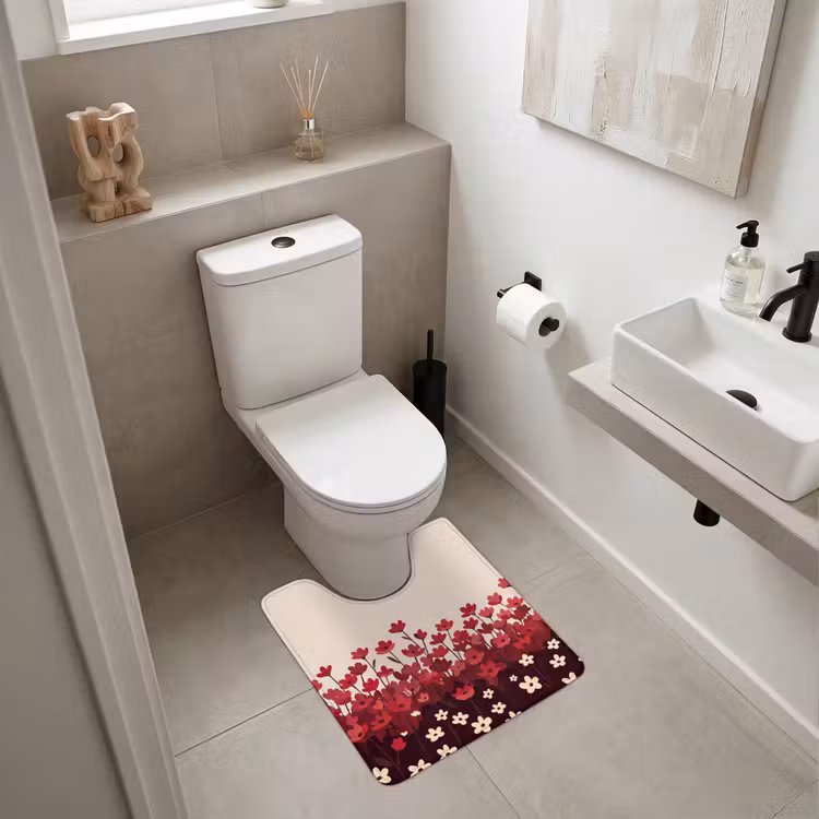 WC Vorleger - Blumen – Rot – Natur — 6