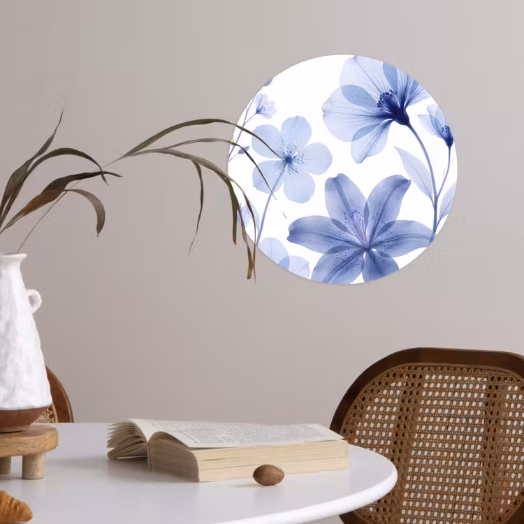 Runde Tapete - Blaue Blumen – Natur — 4
