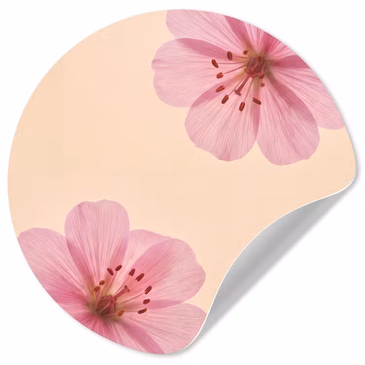 Runde Tapete - Blumen – Flora – Pastell — 1