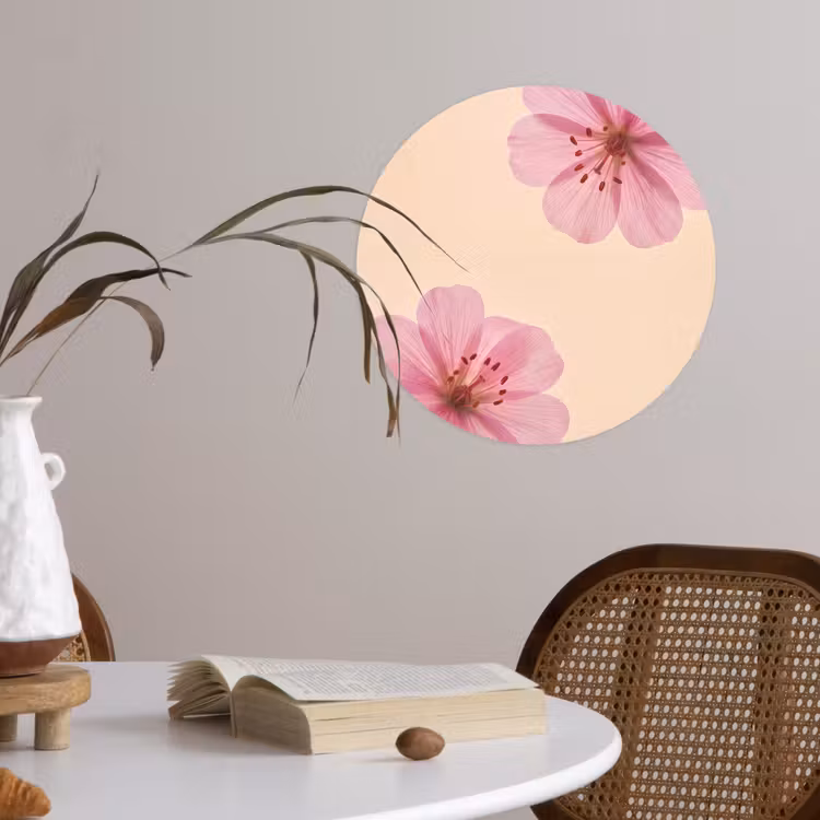 Runde Tapete - Blumen – Flora – Pastell — 4