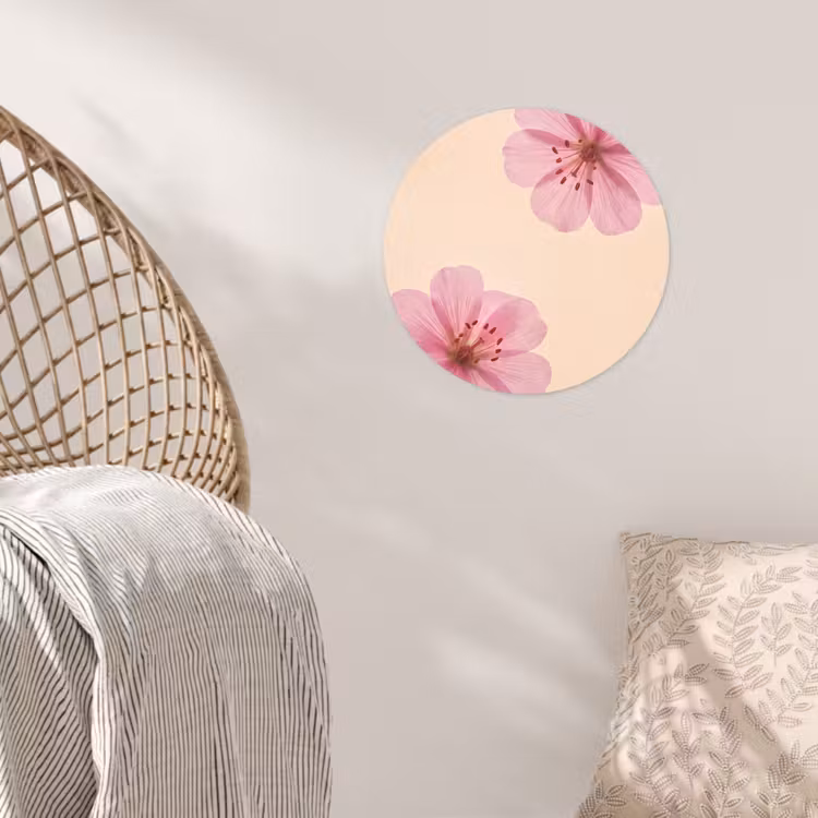 Runde Tapete - Blumen – Flora – Pastell — 5