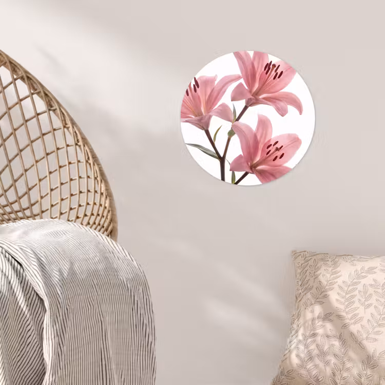 Runde Tapete - Blumen – Sanft – Modern — 5