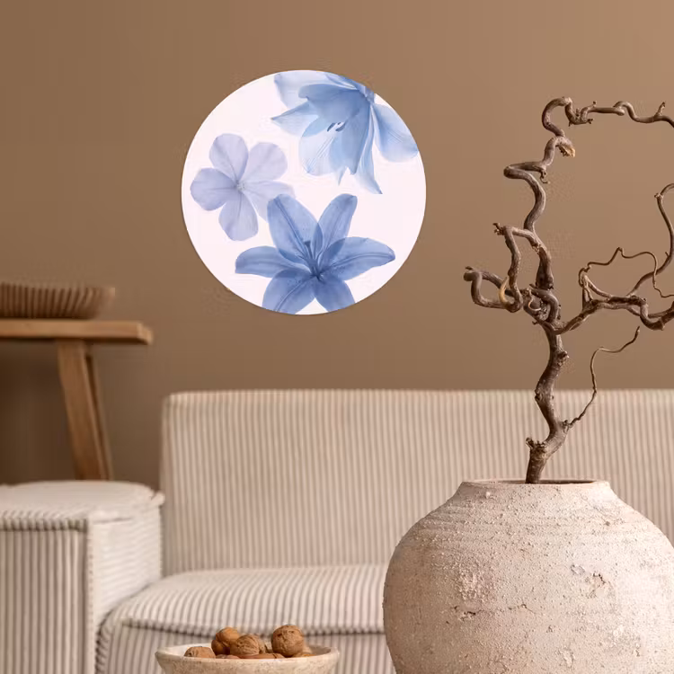 Runde Tapete - Blumen – Transparent – Modern — 2