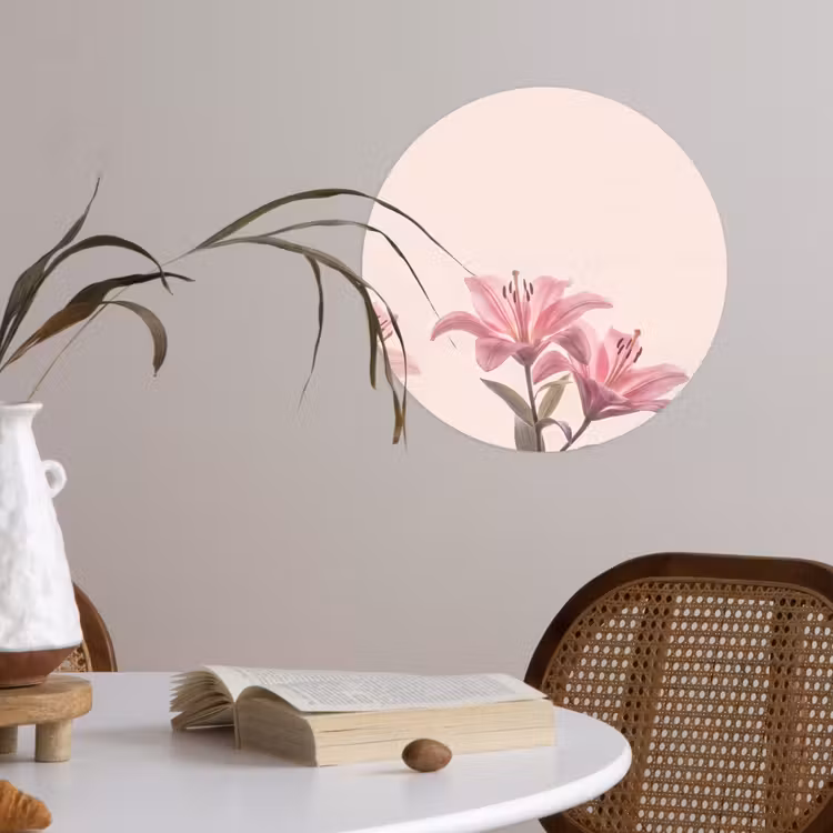 Runde Tapete - Blumen – Zart – Flora — 4