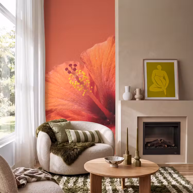 Tapete - Blumen – Orange – Natur — 1